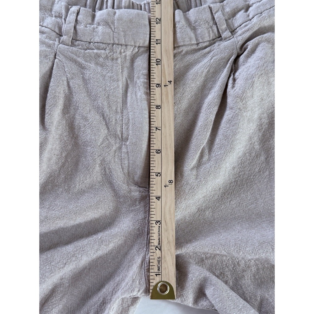 Old Navy Taylor Wide Leg Trouser Women L Extra High Rise Linen Blend Oatmeal - Picture 4 of 8